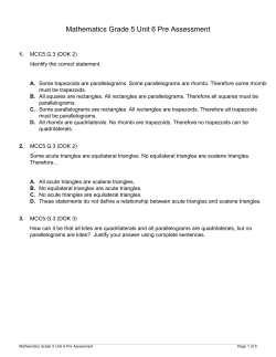 Mathematics Grade 5 Unit 6 Pre Assessment