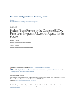 Plight of Black Farmers in the Context of USDA Farm Loan Programs