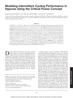 Modeling Intermittent Cycling Performance in Hypoxia Using the