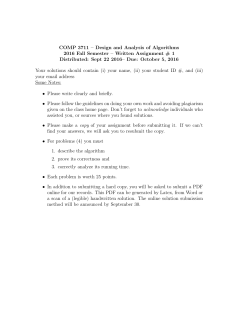 COMP 3711 &ndash; Design and Analysis of Algorithms 2016 Fall Semester