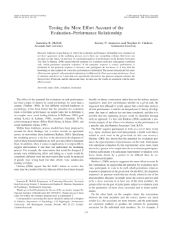 Testing the Mere Effort Account of the Evaluation&ndash;Performance