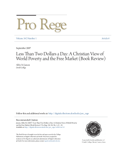 Less Than Two Dollars a Day: A Christian View of World Poverty