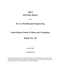 ABET Self-Study Report B. S. in Metallurgical Engineering South