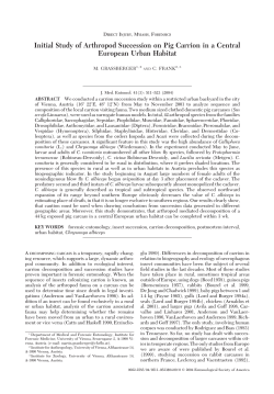 Initial Study of Arthropod Succession on Pig Carrion in a Central