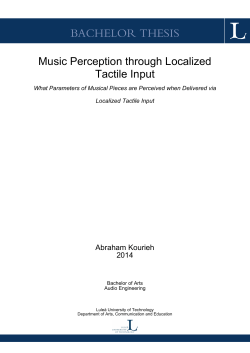 Music Perception through Localized Tactile Input: What Parameters