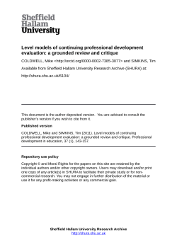 Level models of continuing professional development evaluation: a