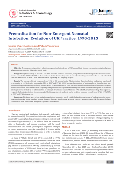 Premedication for Non-Emergent Neonatal Intubation