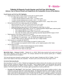 T-Mobile US Reports Fourth Quarter and Full