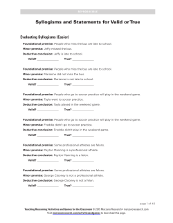 Syllogisms and Statements for Valid or True