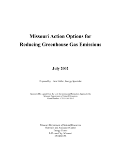 Missouri Action Options for Reducing Greenhouse Gas Emissions