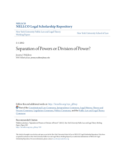 Separation of Powers or Division of Power?