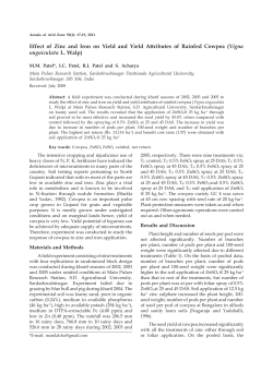 Effect of Zinc and Iron on Yield and Yield Attributes of Rainfed Cowpea