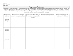 Progressive reformers - primary sources with chart
