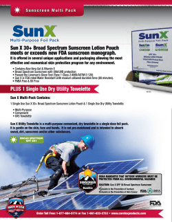 Sun X 30+ Broad Spectrum Sunscreen Lotion Pouch meets or