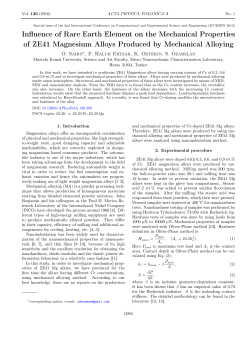 Influence of Rare Earth Element on the Mechanical Properties of