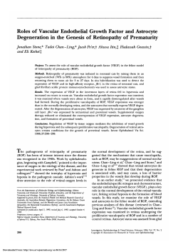 Roles of vascular endothelial growth factor and astrocyte