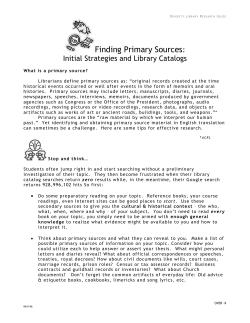 guide to finding primary sources