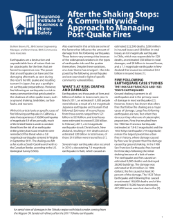 After the Shaking Stops: A Communitywide Approach to