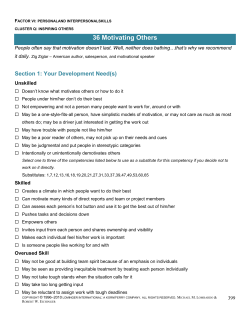 factor vi: personaland interpersonalskills