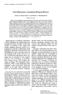 Test Differences in Accessing Bilingual Memory