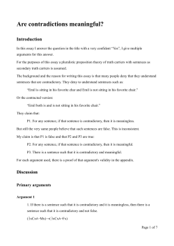 Are contradictions meaningful?