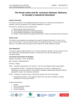 The Great Lakes and St. Lawrence Seaway