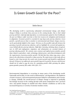 Is Green Growth Good for the Poor?