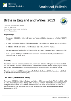 Statistical Bulletin - Office for National Statistics