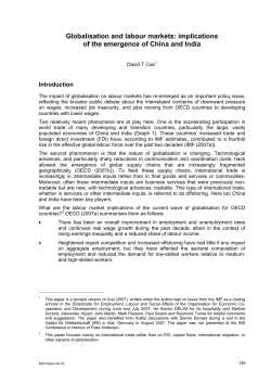 Globalisation and labour markets: implications of the emergence of