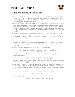Number Theory B Solutions