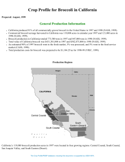Crop Profile for Broccoli in California
