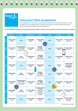 Advanced 10K running programme