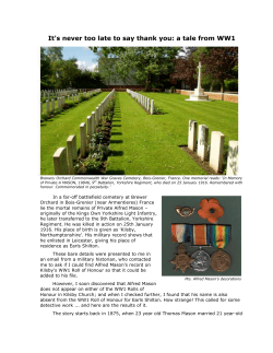 It`s never too late to say thank you: a tale from WW1
