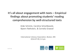It`s all about engagement with texts &ndash; Empirical findings about