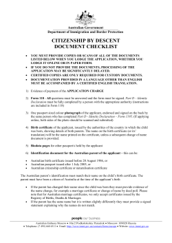 citizenship by descent document checklist