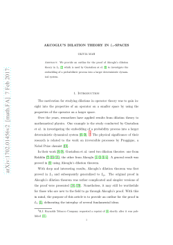 Akcoglu`s Diilation Theory in L1