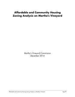 Affordable Housing and Zoning on Martha`s Vineyard