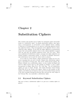 Substitution Ciphers - Appalachian State University