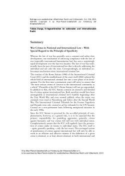 Kriegsverbrechen im nationalen und internationalen Recht unter