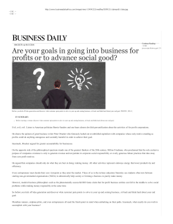 Are your goals in going into business for profits or to advance social