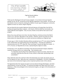 Flag Day Keynote Address June 11, 2011 Thank you for allowing