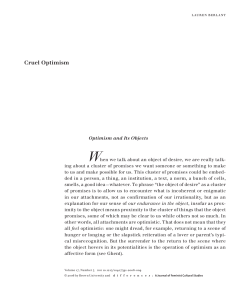 Cruel Optimism - Biblioteca Alternativa