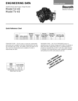 Model SV-40 Model TV-40 ENGINEERING DATA