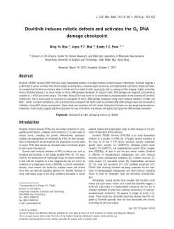 Dovitinib induces mitotic defects and activates the G2 DNA damage