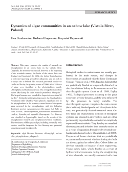 Dynamics of algae communities in an oxbow lake (Vistula River