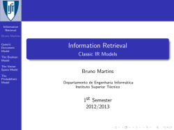 Information Retrieval - Classic IR Models