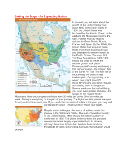 Setting the Stage - An Expanding Nation