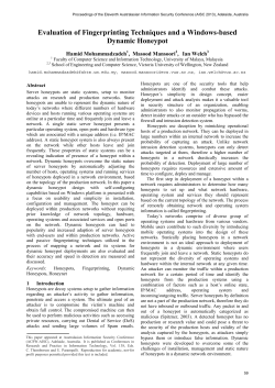 Evaluation of Fingerprinting Techniques and a Windows