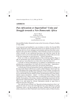 Pan-Africanism or Imperialism? Unity and Struggle