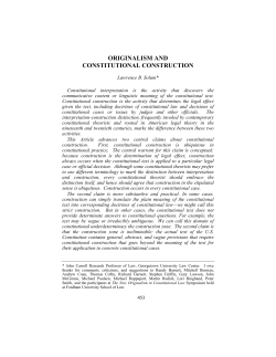 originalism and constitutional construction
